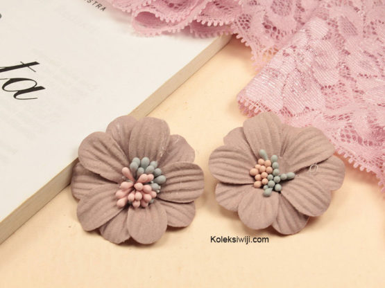 1 Buah Bunga Suede Daisy Dusty Pink 4 cm IK80