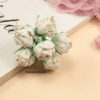 6 Tangkai Bunga Spon Mawar Kuncup Putih 2 cm IK40